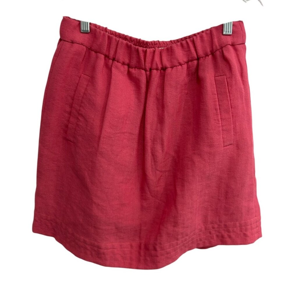 Loft Womens Pink Elastic Waist Skirt Pockets Size S